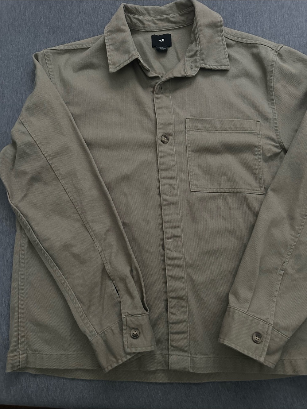 H&M Men's Olive Utility Shirt Jacket